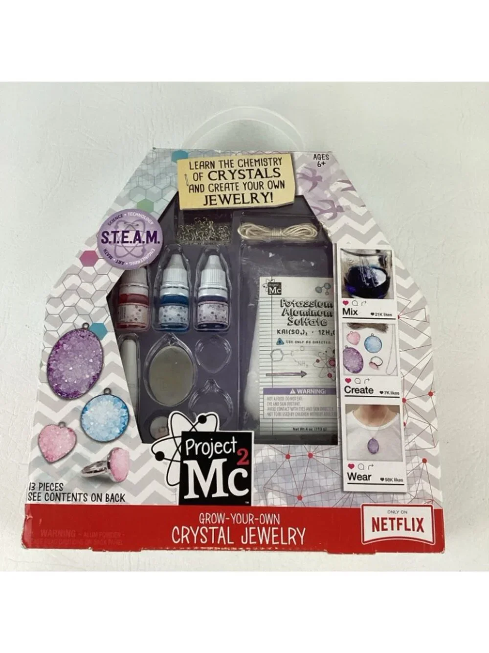 Project MC2 Grow Your Own Crystal Jewelry Kit STEAM Craft Set 2018 MGA New